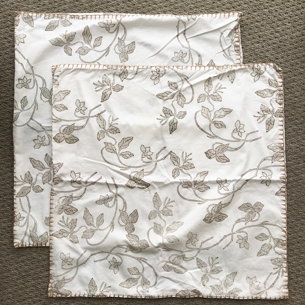 John Robshaw Euro shams with leaf patter
